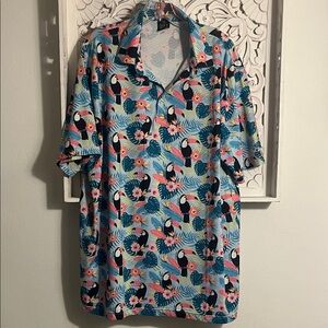 Golf Gods, Toucan Print Men's Casual Shirt